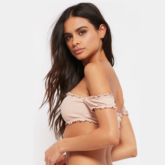 Ribbed-edge bikini in baby pink - Picture 6 of 7